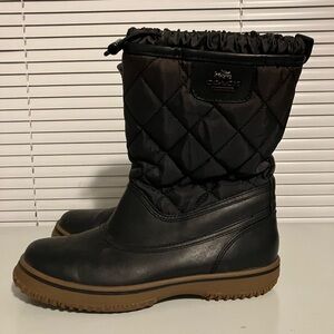 Coach Women SAMARA Black Quilted All Weather Winter Snow Boots Shoe 7.5B